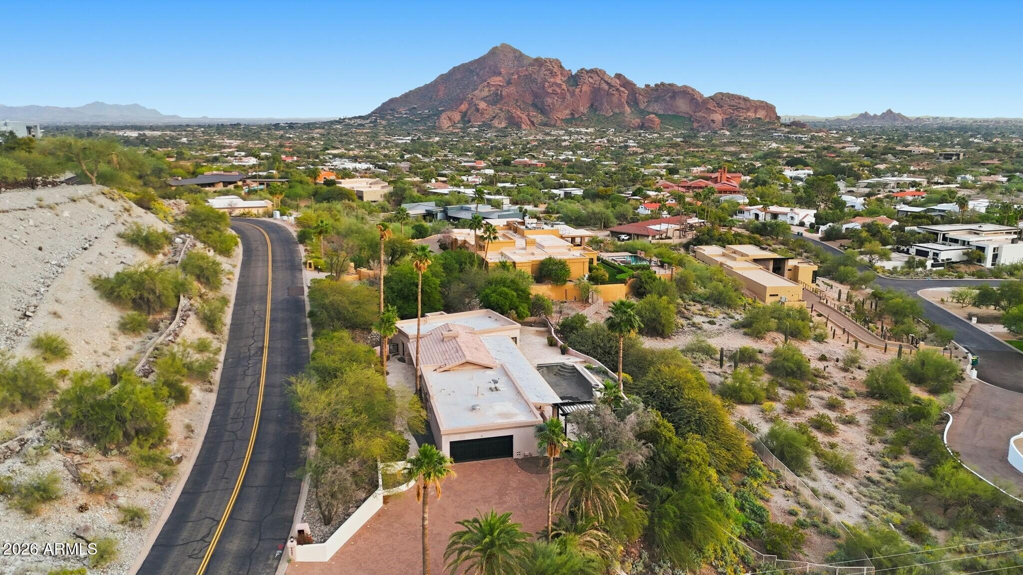 4021 East Lamar Road Paradise Valley, AZ 85253 - Photo 8 of 48 an aerial view of residential houses with outdoor space