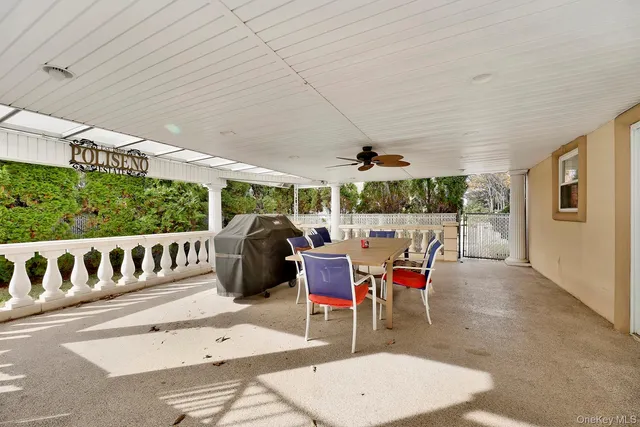 a outdoor space with furniture