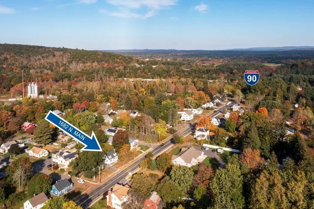 an aerial view of a city