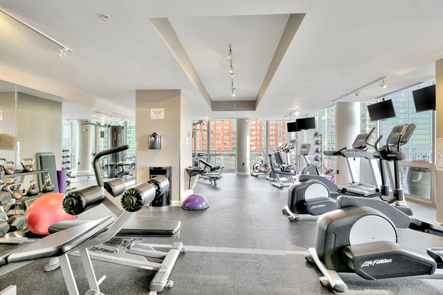1235 South Prairie Avenue, Unit 706 Chicago, IL 60605 - Photo 11 of 15 a room with gym equipment and view of living room