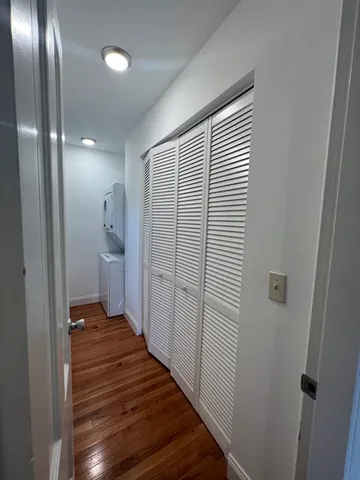 a view of a hallway with a elevator