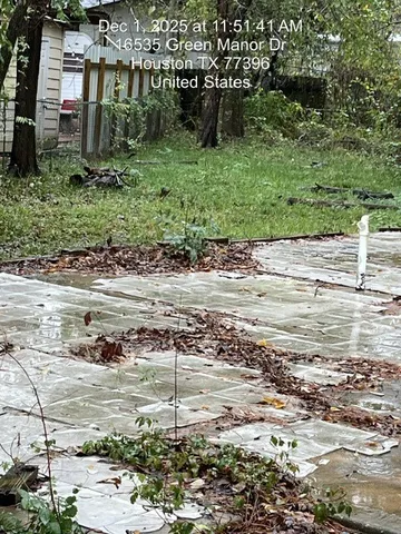 a backyard of a house with lots of green space