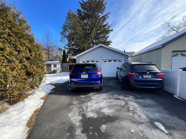 a view of a car in garage