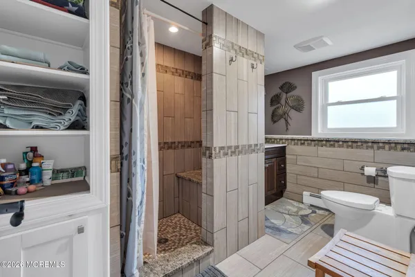 a view of a park with swings