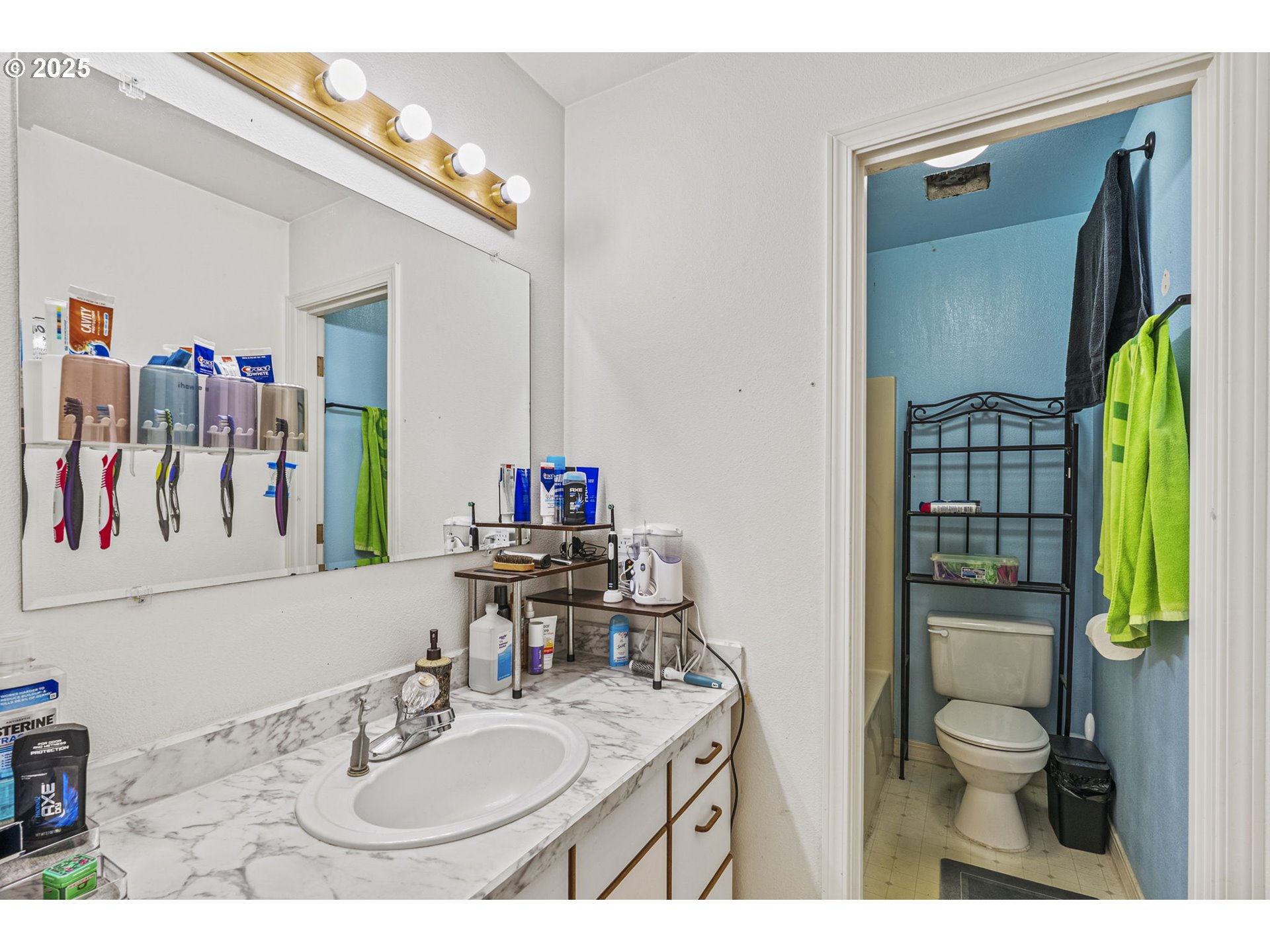 1707 Northwest 354th Street La Center, WA 98629 - Photo 29 of 31 a bathroom with a sink vanity mirror and toilet