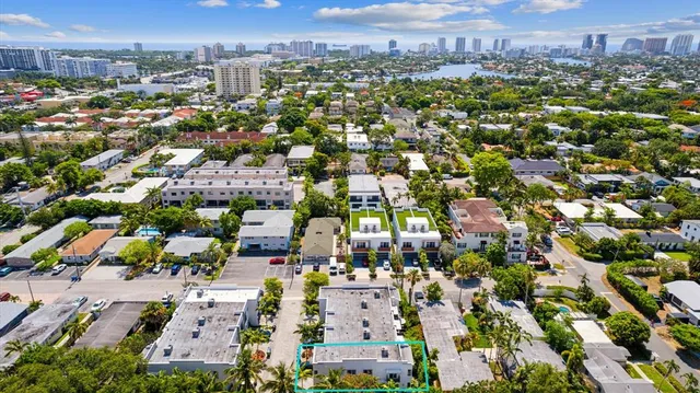 an aerial view of a city