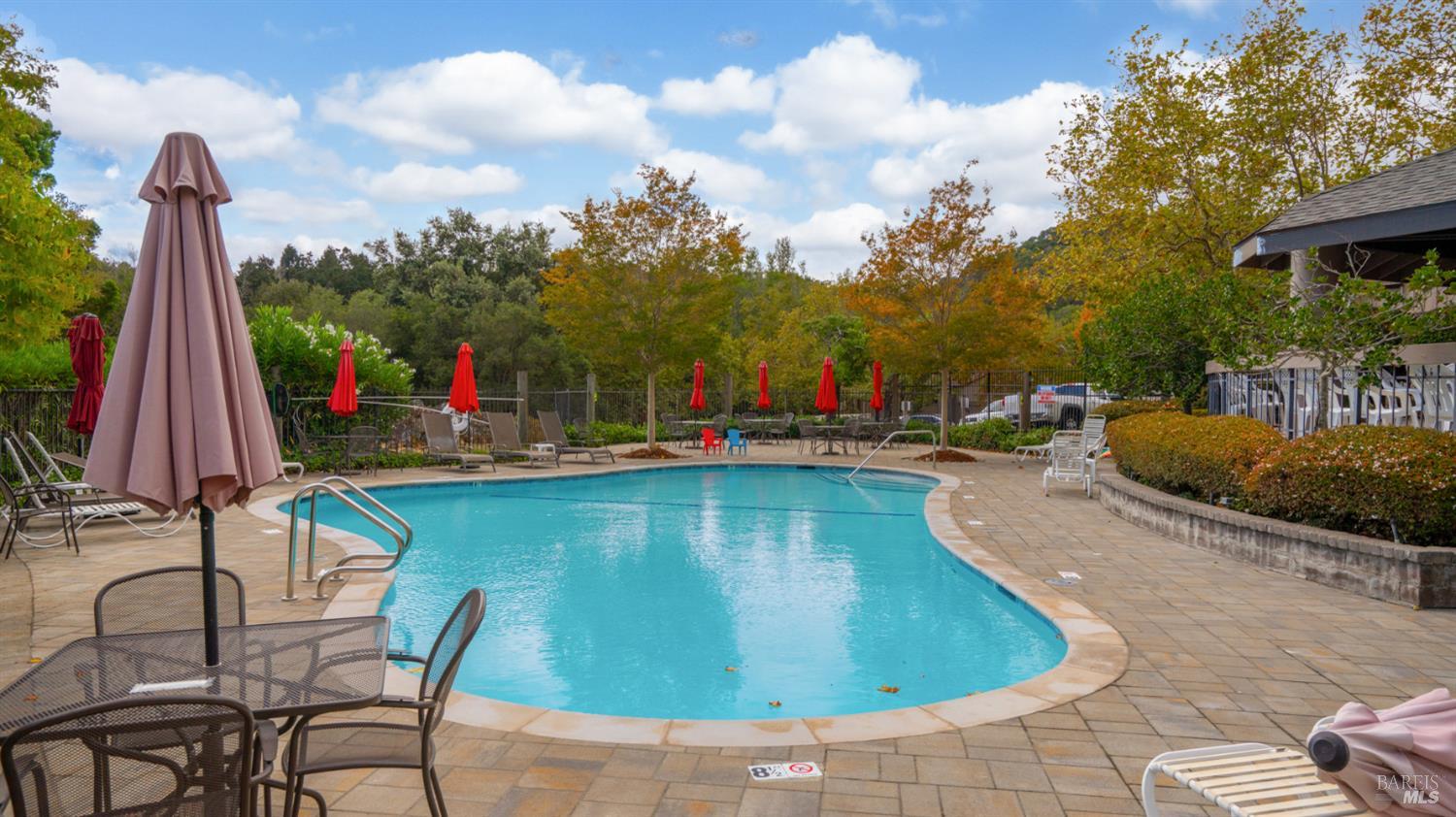 19 Burdell Court Novato, CA 94949 - Photo 28 of 30 a view of a swimming pool with a lounge chairs