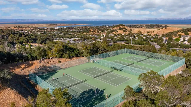 an aerial view of a city