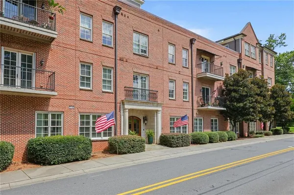 front view of a brick building