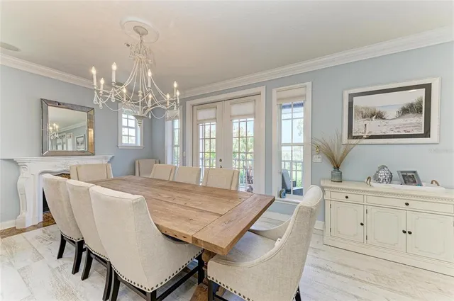 a view of a lake with a yard