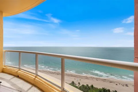a view of ocean from a balcony