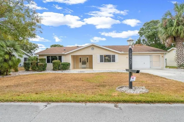 a porch with seating space