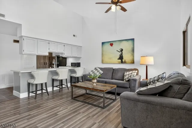 a living room with furniture