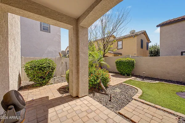 a house view with a outdoor space