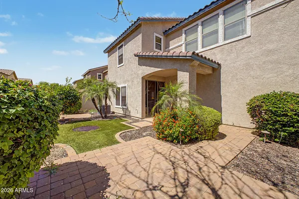 a front view of a house