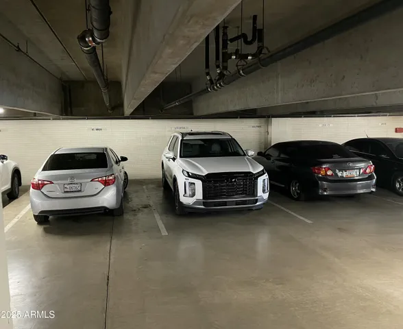 a car parked in garage