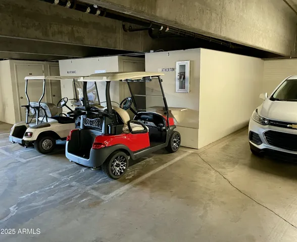 a car parked in garage