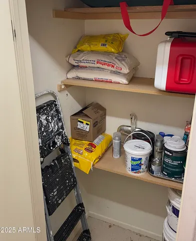 a close view of shoes and cabinets