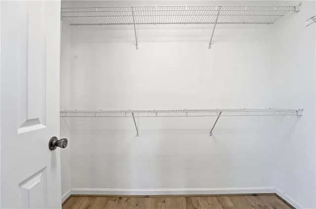 a view of a room with racks on the wall