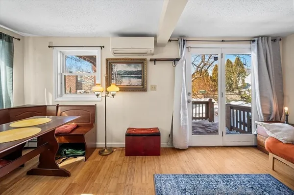 a bed room with a bed and furniture