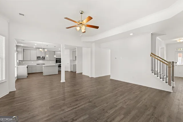 an empty room with windows