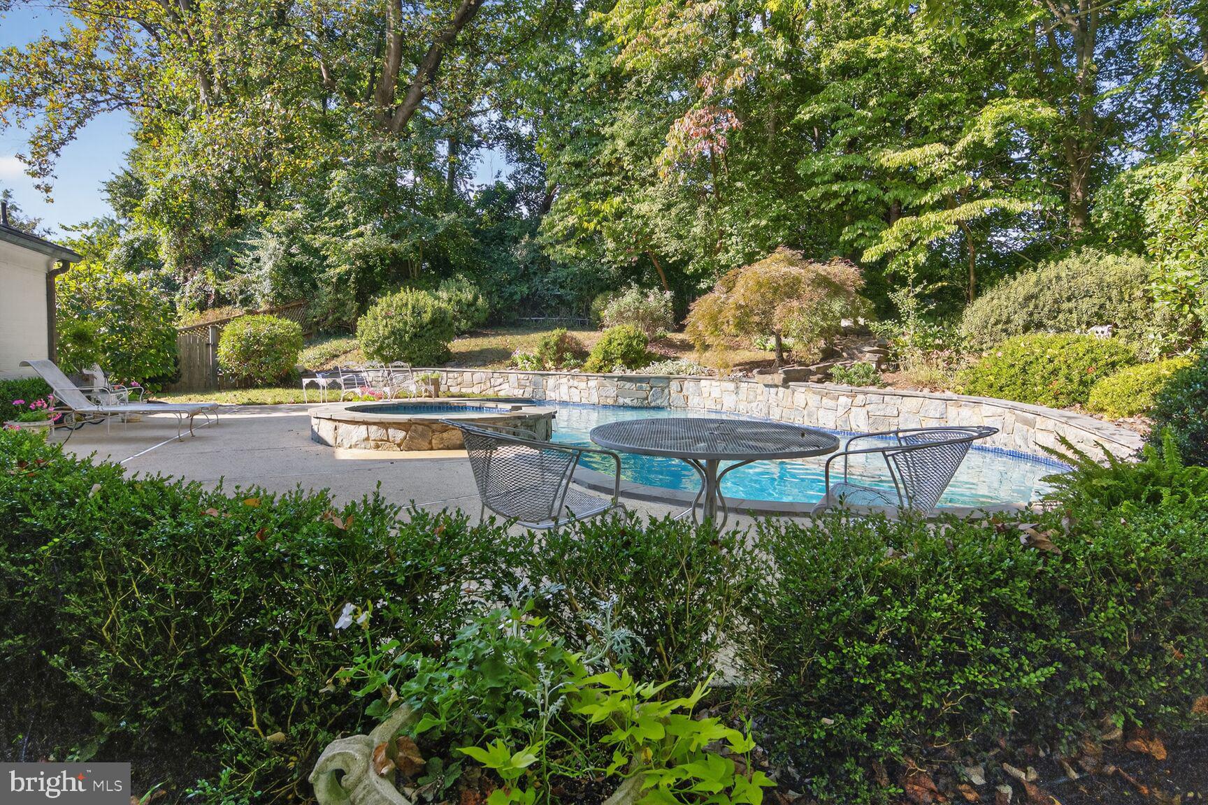 7200 Helmsdale Road Bethesda, MD 20817 - Photo 39 of 50 a view of backyard with swimming pool and seating space