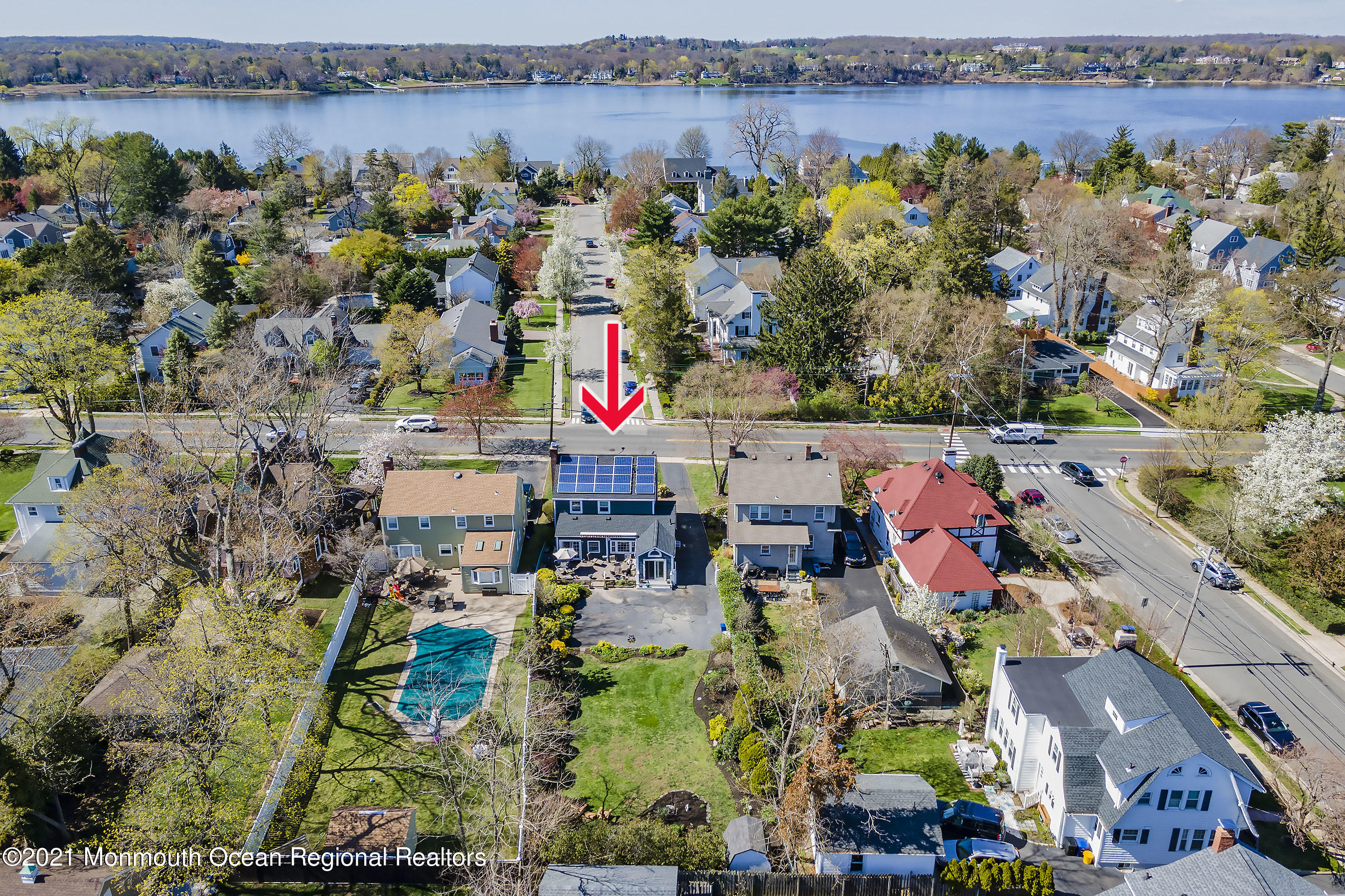274 River Road Red Bank, NJ 07701 - Photo 32 of 35 Rear Aerial 1 arrow