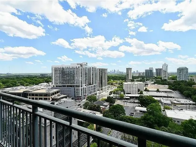 a city view from a balcony