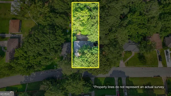 an aerial view of a house