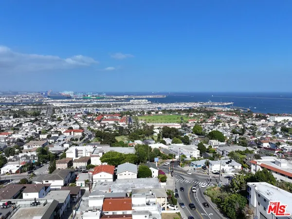 an aerial view of a city