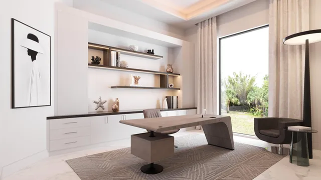 a dining room with table and chairs