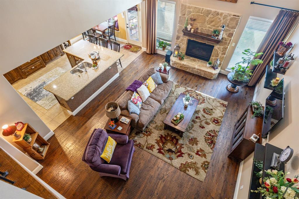 8104 Red Riv Run North Richland Hills, TX 76180 - Photo 21 of 38 a living room with furniture and a fireplace