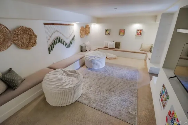 a front view of house with yard and outdoor seating