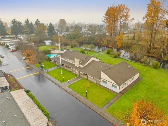 a view of a swimming pool and outdoor space