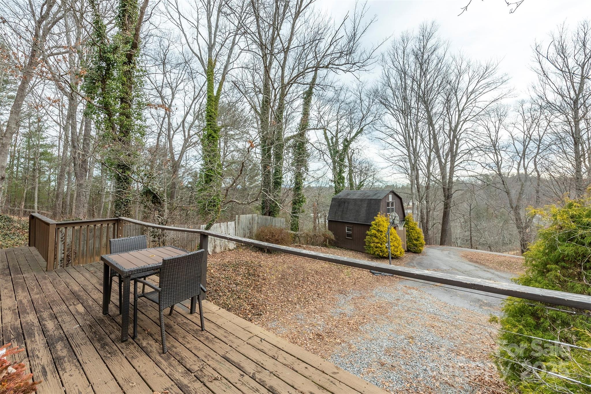 269 Newfound Road Leicester, NC 28748 - Photo 30 of 35 a view of roof deck with wooden floor and seating space