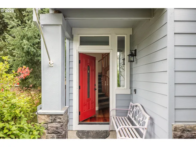 a view of a wooden door of the house