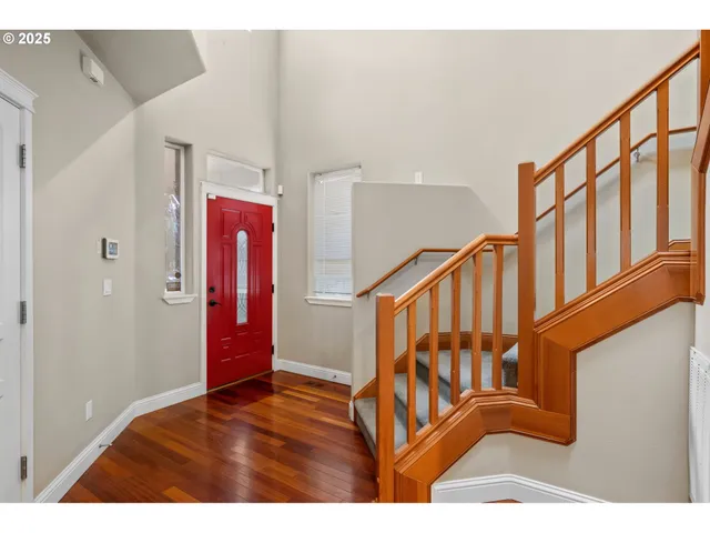 a view of an entryway with stairs