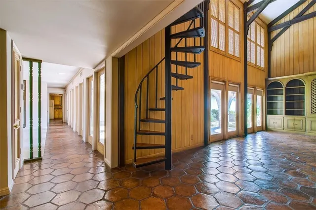 a view of a large building with a large windows