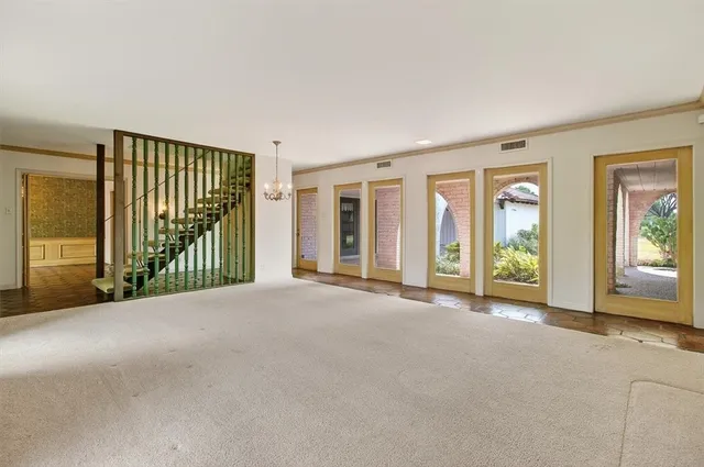 an empty room with windows