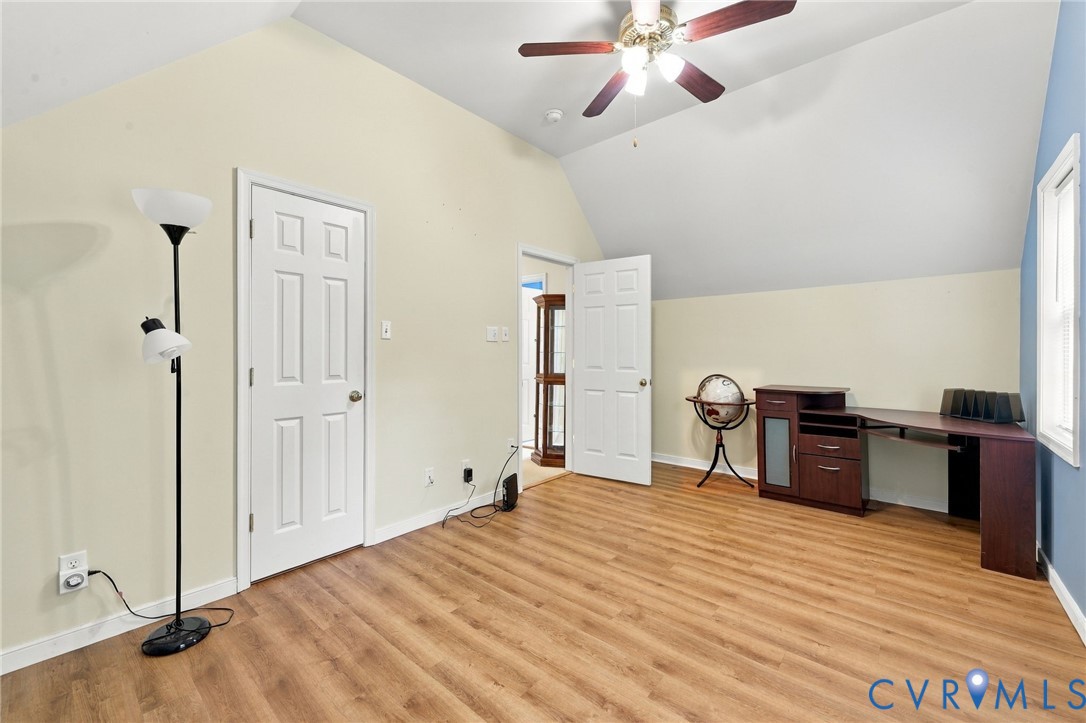 244 East Huntsman Road Sandston, VA 23150 - Photo 38 of 54 Vaulted ceiling, wood-finish flooring, ceiling fan