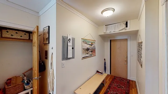 a bathroom with a bathtub and shower