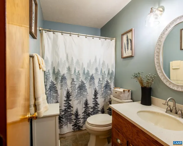 a bathroom with a sink toilet and a mirror