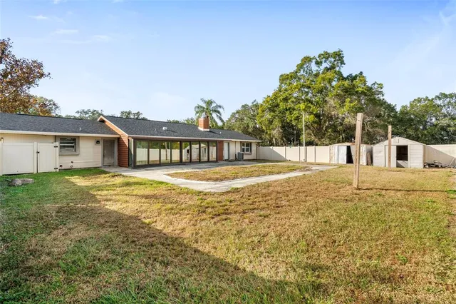 a backyard of a house