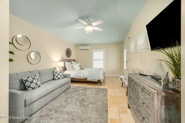 a house view with a garden space