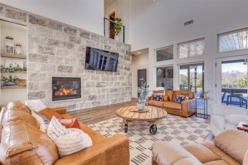 2687 North Trinity Street Decatur, TX 76234 - Photo 8 of 33 a living room with furniture fireplace and a flat screen tv