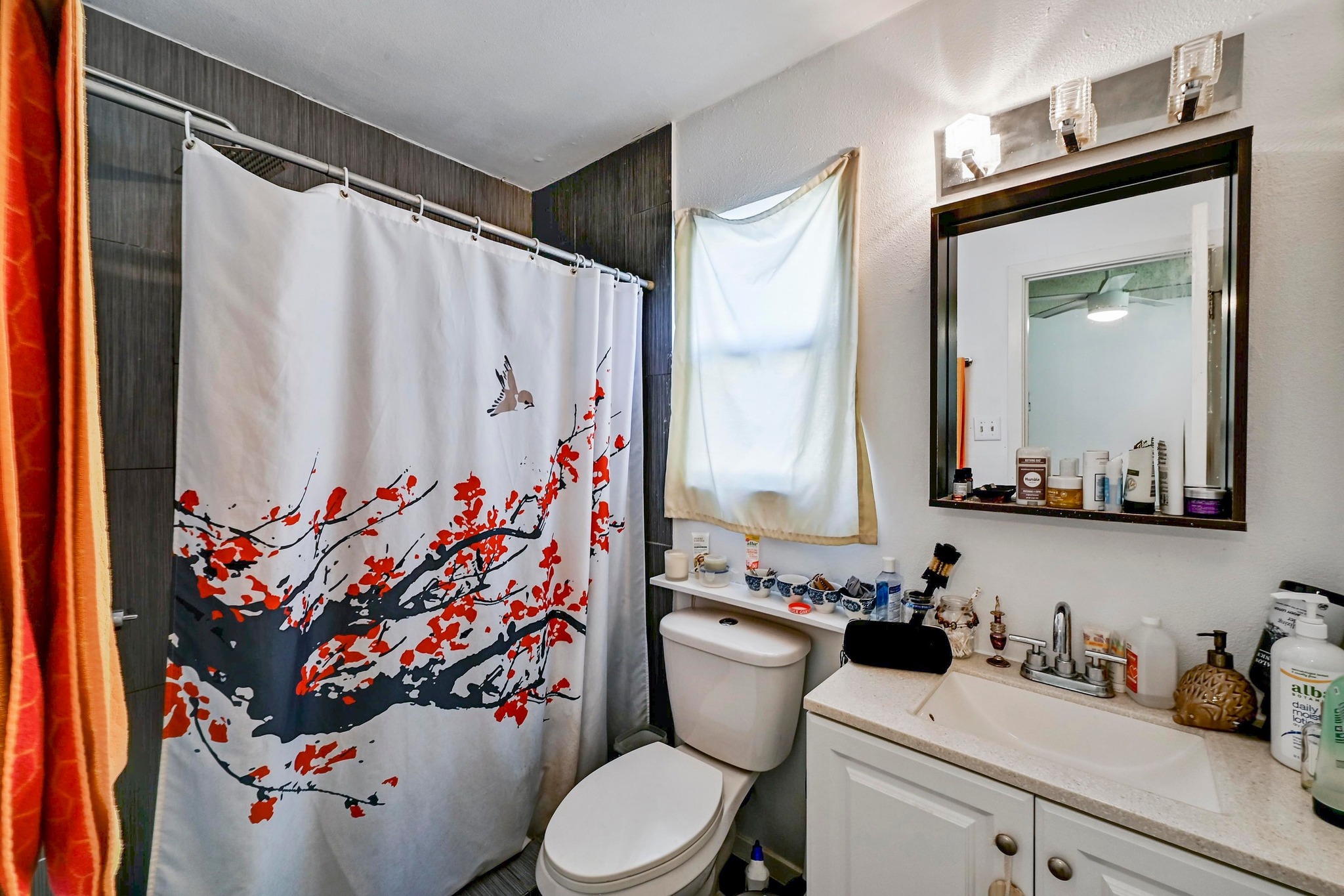 1208 Milford Way Austin, TX 78745 - Photo 13 of 22 a bathroom with a toilet sink and mirror