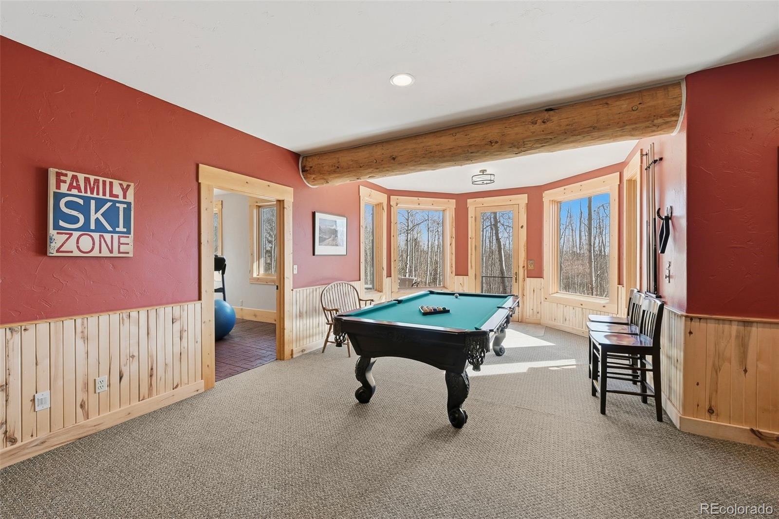 252 Iron Mountain Road Fairplay, CO 80440 - Photo 22 of 50 a room with furniture pool table and a window