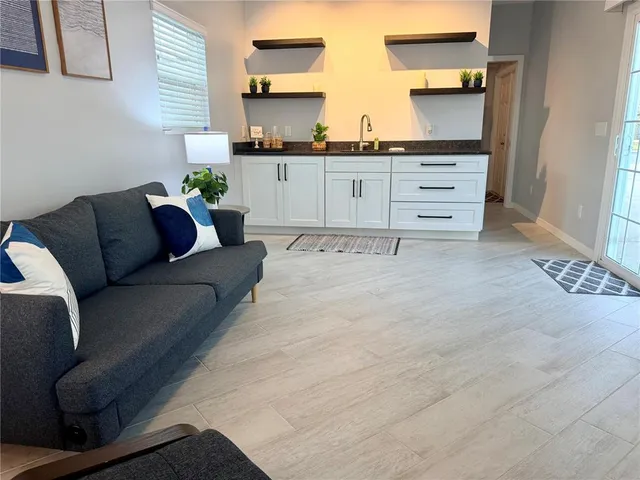 a living room with furniture