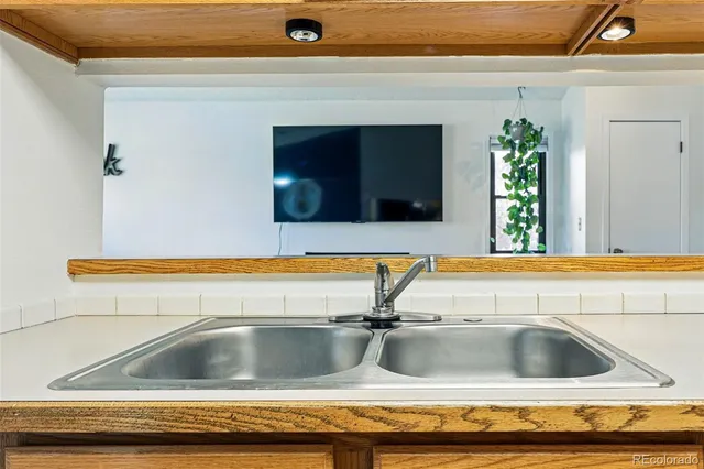 a view of a kitchen sink