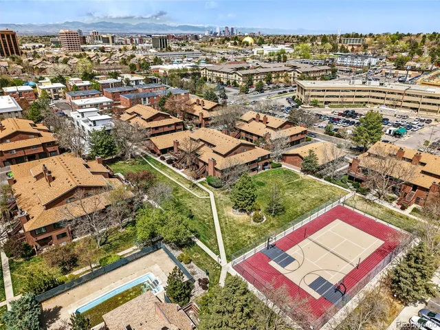 an aerial view of a city